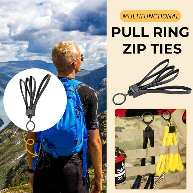 Nilvkv Anneau de Traction Multifonctionnel à Double Boucle Sangle de Contention Tactique Double Tête Pliable