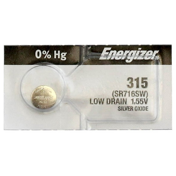 Energizer 315 SR716 Silver Oxide Button Battery 1.55V (2-pack)