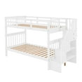 thumbnail image 6 of imerelez Stairway Twin-Over-Twin Bunk Bed with Storage and Guard Rail for Bedroom, Dorm, White color, 6 of 9
