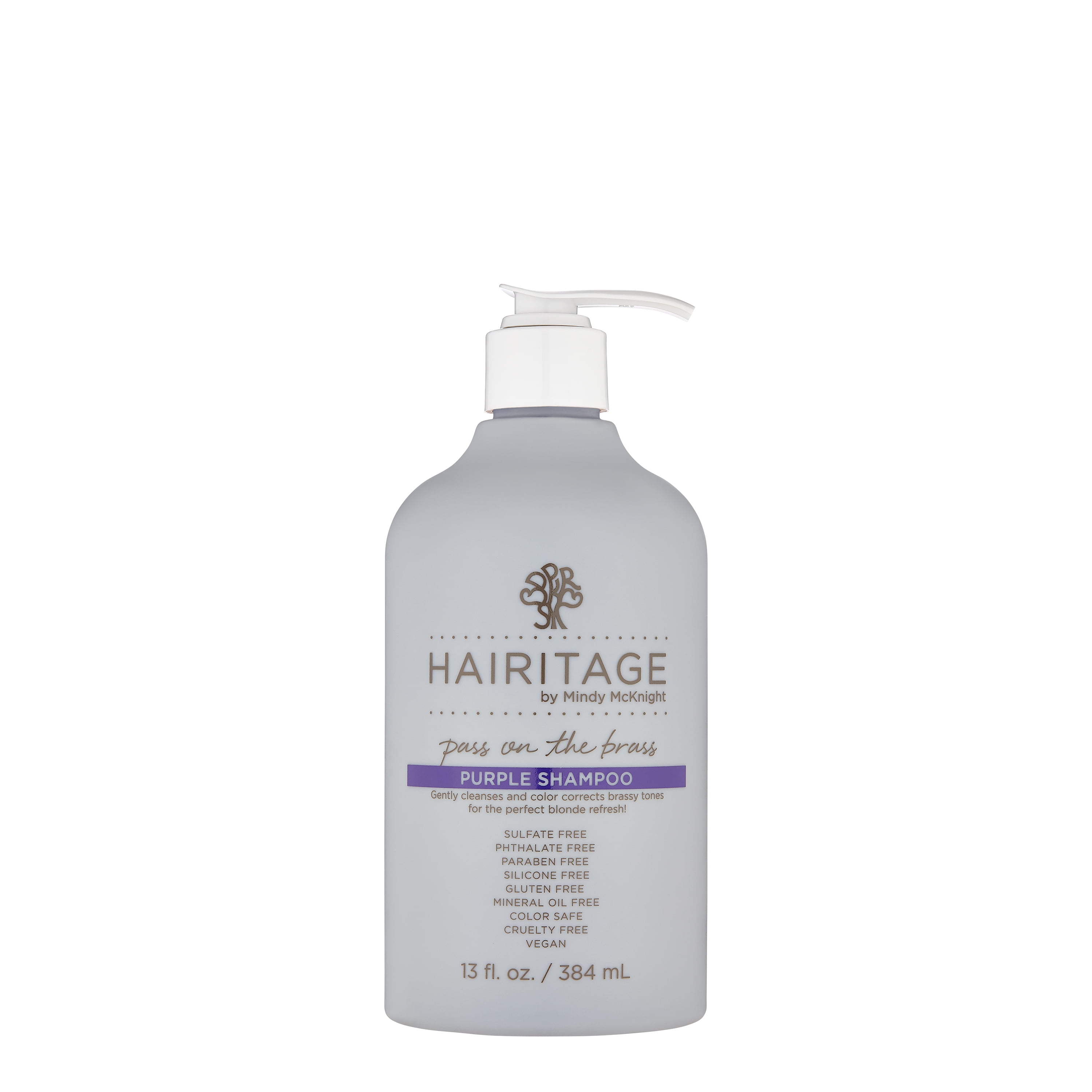 Hairitage Pass on the Brass Purple Shampoo with Jojoba Oil for Blonde & Color-Treated Hair, 13 oz