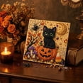 thumbnail image 2 of Halloween Indoor Decor 7.87 Inch Special Shaped Diamond Art Canvas Kit with Crystal Beads and Pearls for Home Living Room Wall Entryway, 2 of 7