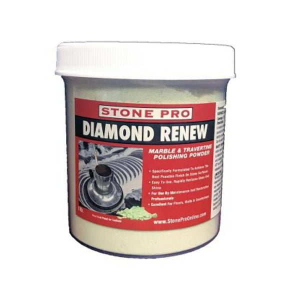 Stone Pro Diamond Renew Polishing Powder for Polishing Marble, Travertine & Limestone (1 Lbs.)