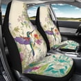 thumbnail image 4 of FOR U DESIGNS Hummingbird Flower Print Car Seat Cover Stretchy 2 Pcs Front Interior Sets Wear-Resistan Vehicle Cushion Cover Automotive Seat Protector Fit for Van,Trucks, SUVs, 4 of 7