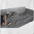 thumbnail image 6 of Stripe Soft Flannel Fleece Blanket, Abstract Modernistic Pattern with Irregular Vertical Lines Illustration, Cozy Plush for Indoor and Outdoor Use, 50" x 60", Charcoal Grey and White, by Ambesonne, 6 of 6