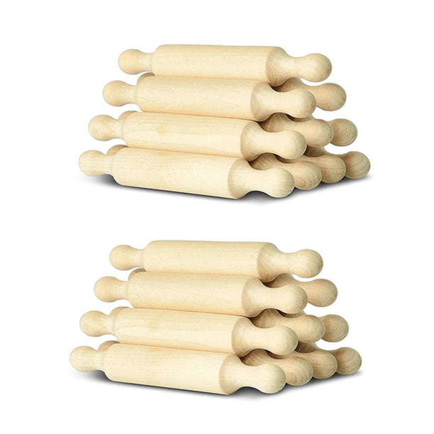 20X Mini Rodillo de Madera de 6 Pulgadas de para Hornear Cocina Rodillo Pequeño Rodillo de Masa de Madera para Niños Pasta de Fondant