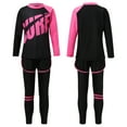 thumbnail image 5 of iiniim Kids 3 Piece Long Sleeve Swimsuits Rash Guard Swimwear UPF 50+ Swim Shirt Legging Pants Bathing Suit Pink 8-10, 5 of 7