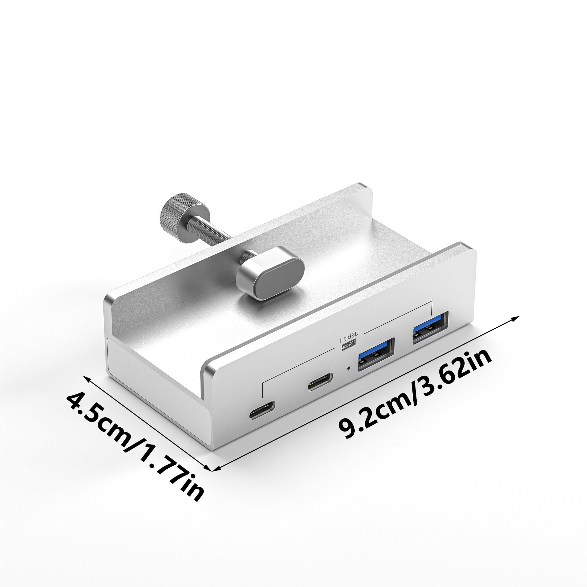 Aluminum Type C 4 Port USB 3.1 Hubs Phone Holder Power Adapter Splitter 10Gbps USB C Docking Hubs Aluminum Clamp Dock
