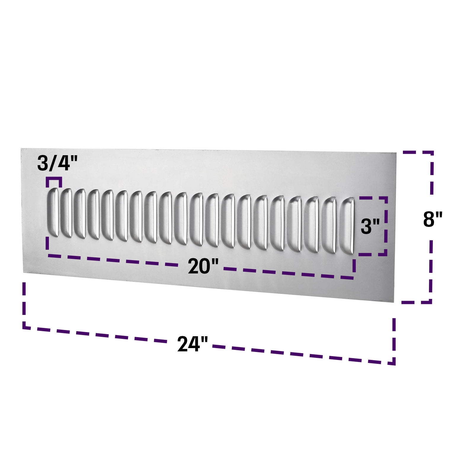 Speedway Motors 20 Louver Hood Panel 24 x 8 Inch 18 Gauge Bare Steel Hand Pressed on Vintage Moon Equipment Tool for Hot Rod Hood Decklid or Roof Use
