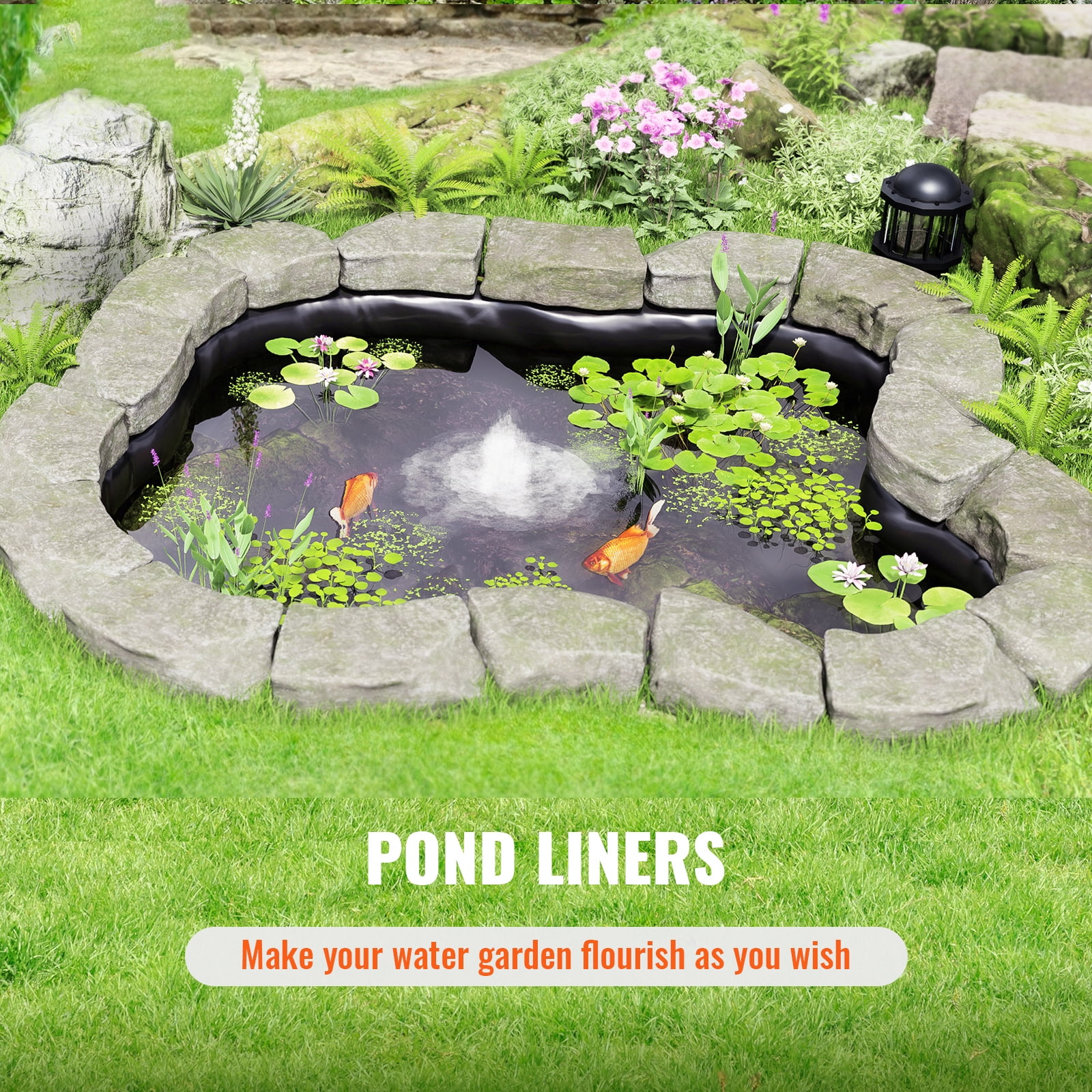 KFFKFF Pond Liner Fish Liner 10 x 13 ft 20 Mil LLDPE Easy Cutting Underlayment