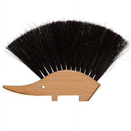 Redecker Hedgehog Table Brush, Natural Horsehair Bristles, 4-1/2 x 5-1/2 inches, Versatile Hand Brush in a Decorative Shape, Made in Germany
