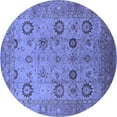 thumbnail image 1 of Ahgly Company Indoor Round Oriental Blue Traditional Area Rugs, 7' Round, 1 of 4