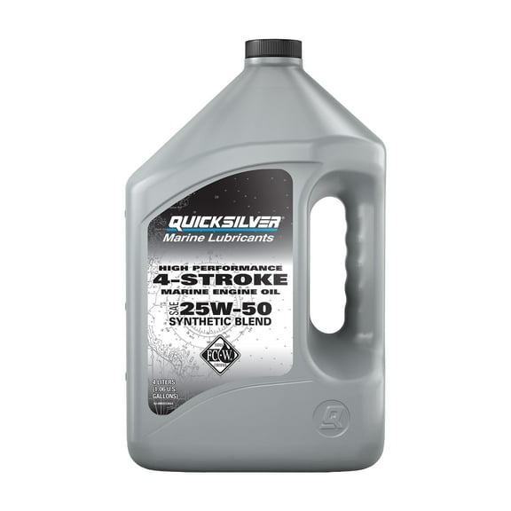 Quicksilver 25W-50 High Performance Synthetic Marine Engine Oil, 1 Gallon