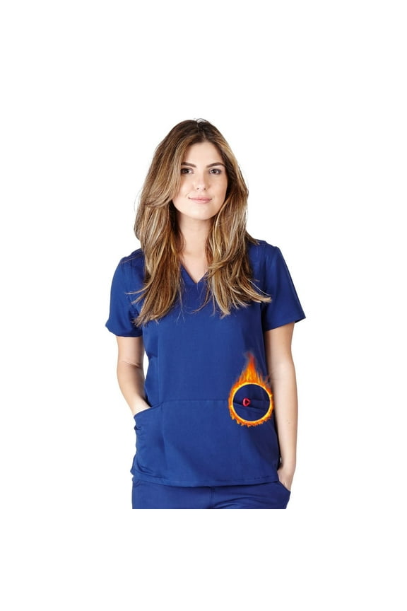 Super Soft Junior Medical Scrub Top Premium Womans Junior Fit 3 Pocket Mock Wrap Top 8117
