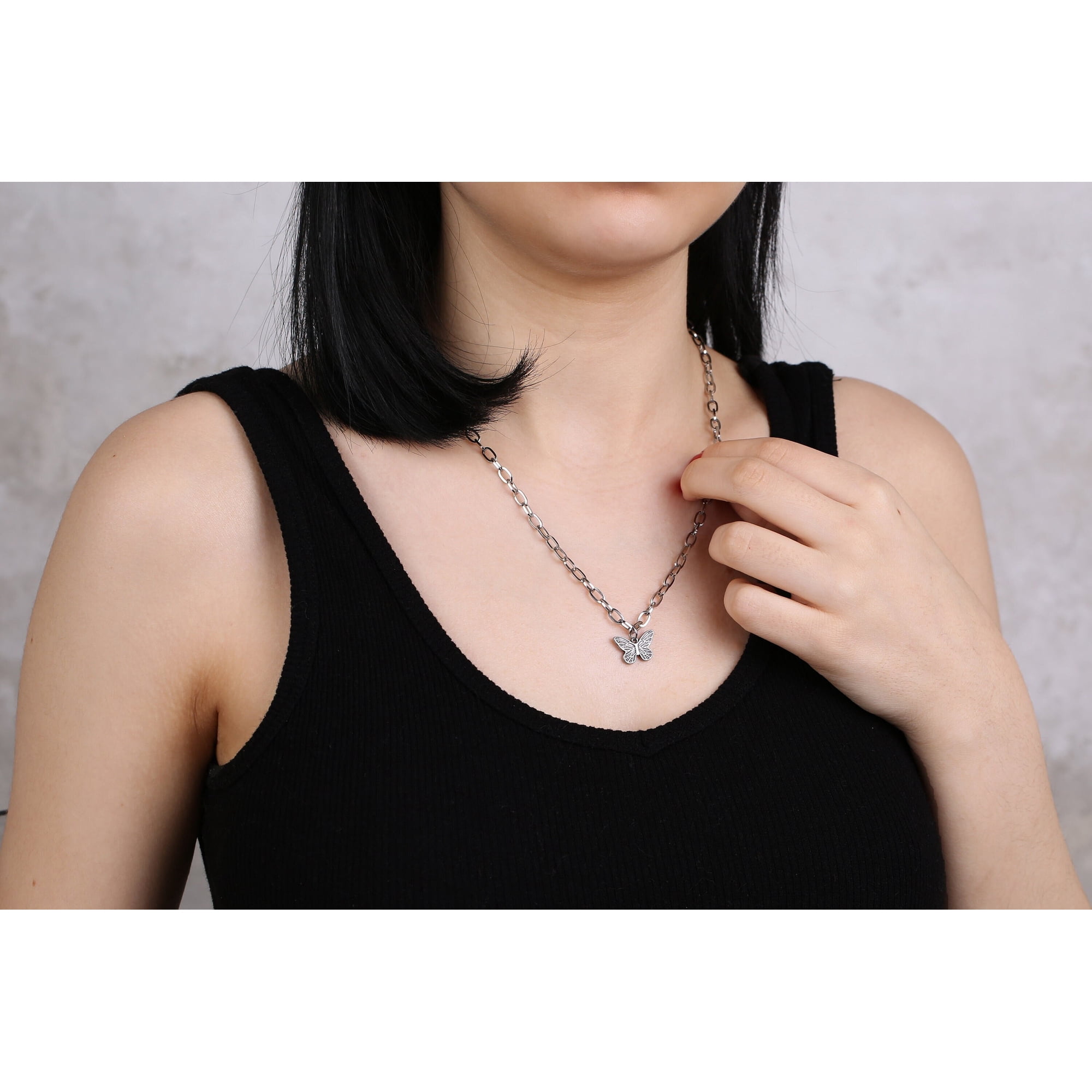 Dainty Minimalist Silver Butterfly Pendant Necklace, Layering Necklace Gift For Her, Bridesmaid Gift, graduation gift best friend gift