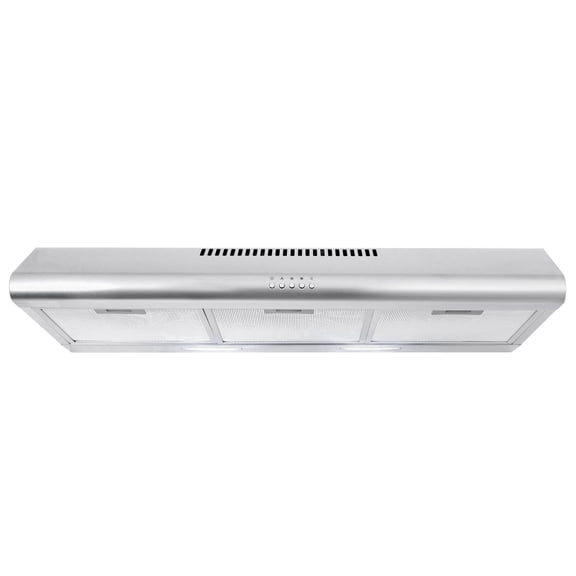 36 in. Delta Collection Ducted Under Cabinet Range Hood, Button Control, LED Lights, Stainless Steel