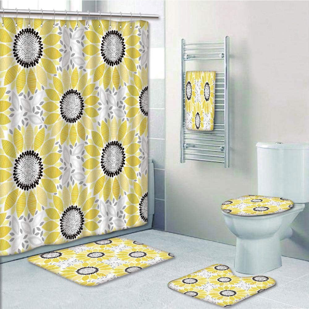 PRTAU Sunflower with Leaves Petals Spring Summer Floral Nature Country