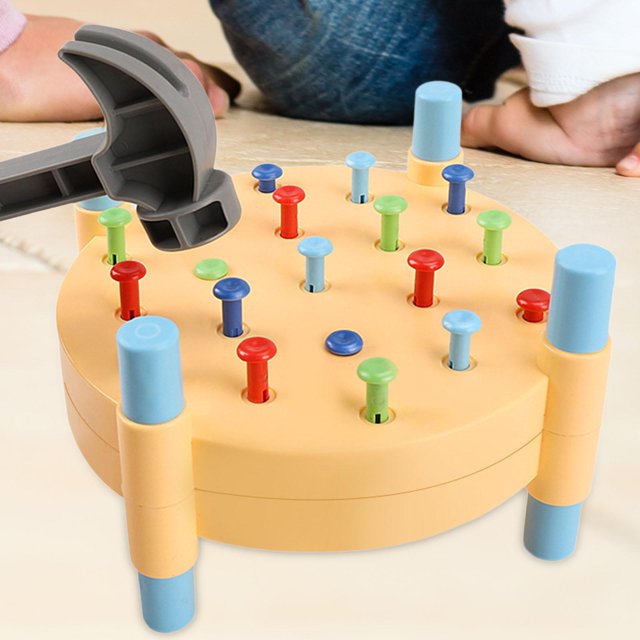 Juguete para martillar para niños, juguetes para martillar, varilla de desarrollo temprano, juego de martillar para jardín de infantes, combinación de azul
