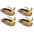 thumbnail image 1 of Intex Ensemble de Radeau Bateau Flottant Gonflable pour 2 Personnes avec Rames et Pompe à Air (Lot de 4), 1 of 6