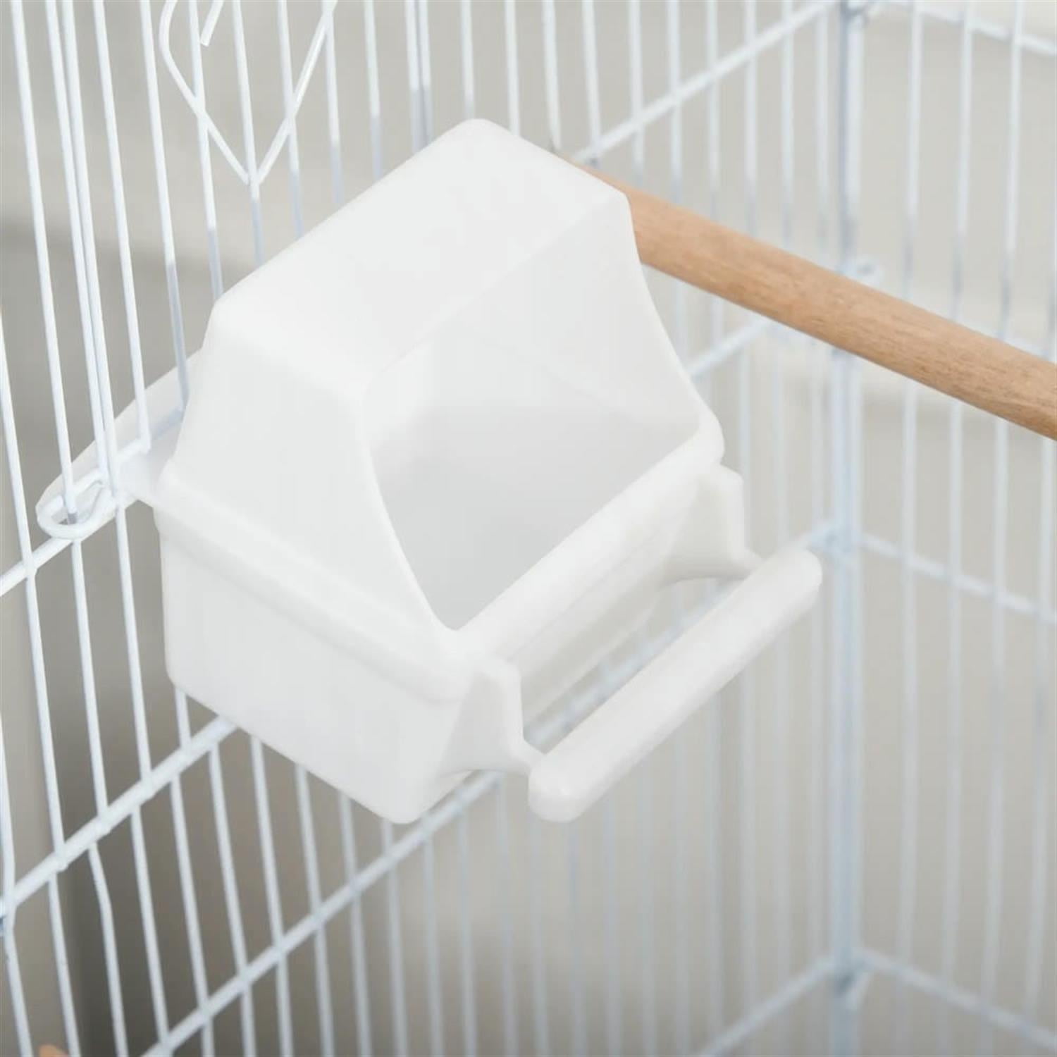 Kadyn 61" Height Metal Indoor Bird Cage Aviary Parakeet House with Detachable Rolling Stand for Parrots Conures Lovebird Cockatiel Parakeets, White