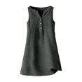 thumbnail image 6 of JIAYUE Summer Dresses For Women Sleeveless Classic V Neck Stylish A-Line Versatile Knee Length Casual Female Button Down Flowy Beach Dress, 6 of 6