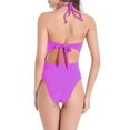 thumbnail image 4 of Uaswgudfs Womens Swim One-Piece Swimsuit with Heart-Shaped Neckline and Cutout Detail - Stylish and Durable Bathing Suit Purple 2XL, 4 of 4