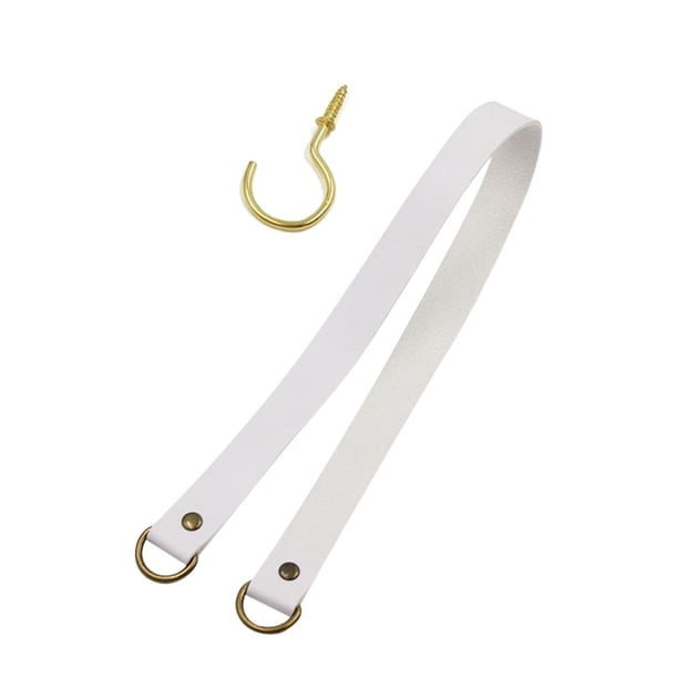 Abrazaderas de cortina de cuero sintético con hebilla decorativa para cocina Blanco