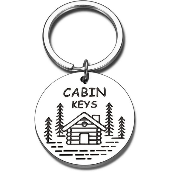 New Rustic Cabin Keychains for Father Mother Grandpa Grandma Christmas Valentines Day Wedding Anniversary Engagement Gifts for Husband Hubby Fiance Boyfriend Birthday Keychain Gift for Son Daughter