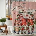 thumbnail image 3 of Shower Curtain 60"W x 72"L Winter Christmas Gnomes Farmhouse Pink Fabric Shower Curtains Set with Hooks Water Repellent Bathroom Curtains Machine Washable Bathroom Accessories, 3 of 9