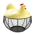 thumbnail image 1 of Kearding Cesta de almacenamiento de huevos resistente y duradera hecha con cerámica y cesta de cerámica de almacenamiento de huevos de pollo amarillo, 1 of 6