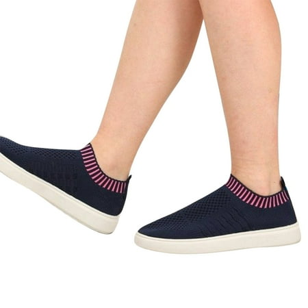 

Vedolay Casual Shoes Ladies Loafers for Ladies Platform Slip-ons Ladies Shoes Lightweight Dark Blue 8.5