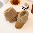thumbnail image 2 of OGLCCG Boys Girls Snow Boots Suede Winter Warm Faux Fur Lined Slip On Outdoor Winter Shoes for Toddler/Little Kid/Big Kid Size 3-11, 2 of 7