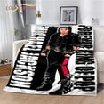 thumbnail image 2 of Manta de felpa suave con patrón de Michael Jackson, manta de franela para sala de estar, dormitorio, cama, sofá, cubierta de Picnic, 2 of 4