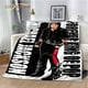 thumbnail image 2 of Manta de felpa suave con patrón de Michael Jackson, manta de franela para sala de estar, dormitorio, cama, sofá, cubierta de Picnic, 2 of 4