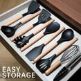 thumbnail image 7 of NULAS Silicone Cooking Utensils Set, Heat Resistant & Non-Stick Kitchen Tools, 10-Piece BPA Free Silicone Cooking Utensils, Black, 7 of 7