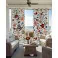 thumbnail image 2 of Watercolor Flowers Blackout Curtains for Bedroom/Living Room, Thermal Insulated Kitchen Curtains, Farmhouse Spring Floral Botanical Grommet Darkening Window Treatment Drapes 27.5"x39"x2, 2 of 8