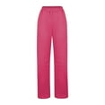 thumbnail image 4 of WCMZJ Wide Leg Sweatpants Women Elastic High Waisted Lounge Travel Casual Sweat Pants with Pockets Rose red 2XL, 4 of 8