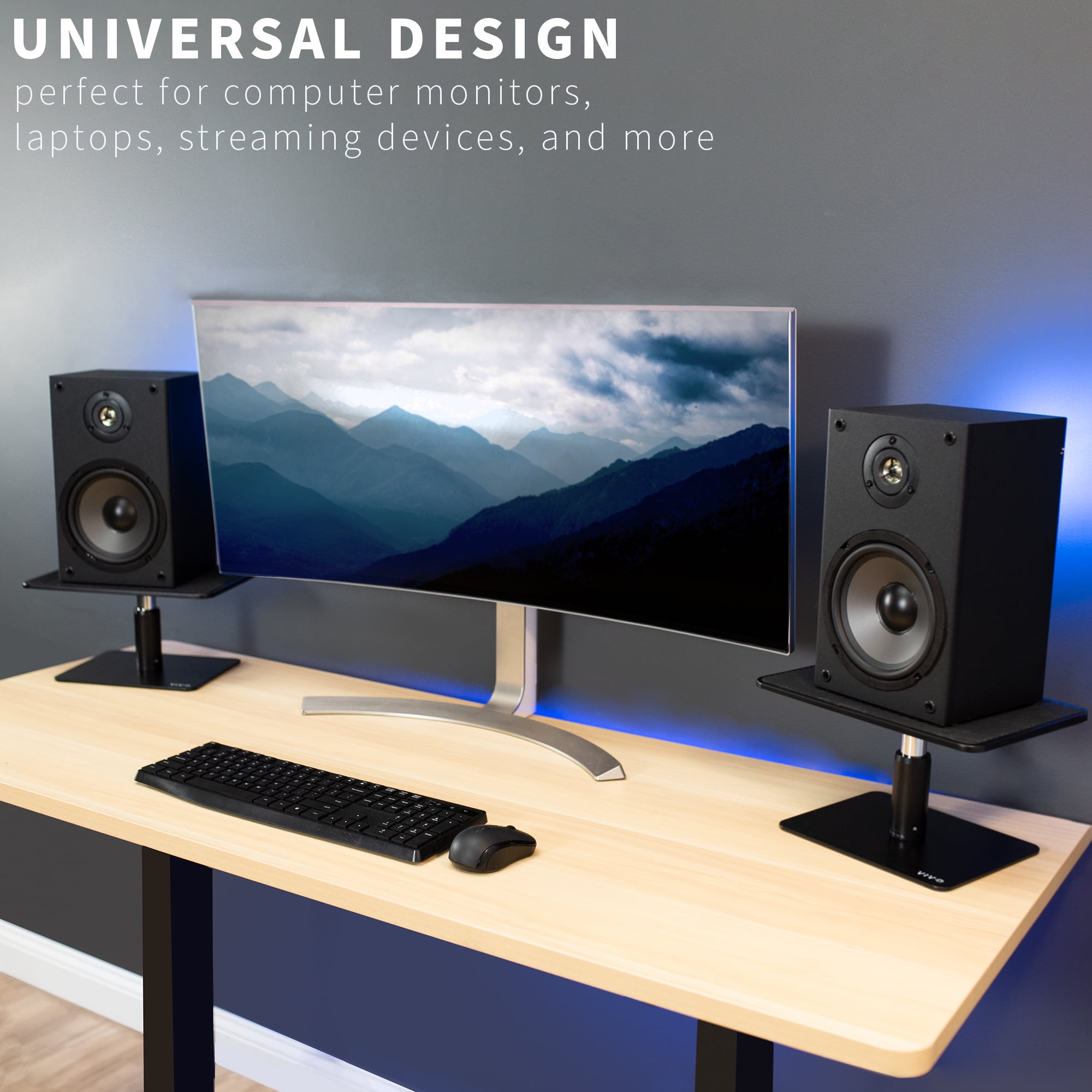 VIVO Universal Height Adjustable Ergonomic Computer Monitor & Laptop Riser Stand