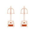 thumbnail image 4 of 14K Solid Gold Screw Back Stud Earrings for Women | 1 cttw Emerald Cut Simulated Red Diamond | Rose Gold, 4 of 5