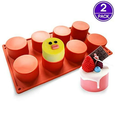 Round Silicone Molds for Cupcake Cake & Muffins (2 Pack)