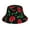 Cherry, variant on Chinoiserie Floral Palm Tree Reflective Double-Sided Bucket Hat, Sun Hat, Soft and Breathable for Gardening, Beaching, Camping, Hiking, Fishing