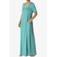thumbnail image 3 of TheMogan Women's PLUS Soft Jersey Oversized V-Neck Short Sleeve Maxi Dress W Pocket, 3 of 6