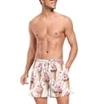 thumbnail image 3 of FORMRS Mens Swim Trunks Mesh Liner Quick Dry Casual Beach Board Shorts with Pockets, Sizes S-2XL, Pink Ice Cream Pattern, 3 of 9
