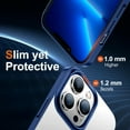 thumbnail image 2 of Clear Magnetic for iPhone 13 Pro Case, Compatible with MagSafe, [Not Yellowing] [Military Grade Protection] Slim Transparent Silicone Anti-Scratch Shockproof Phone Case for 13 Pro, Navy Blue, 2 of 12