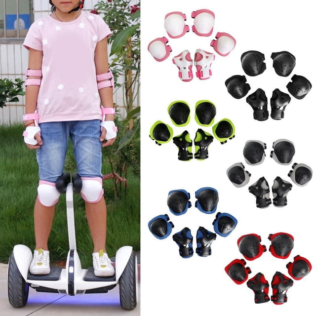 Becaristey 6 Pcs Enfant Patin à Roulettes Genou Poignet Garde Coudière Moderne et Fiable de Sécurité Accessoires Style un 1Set