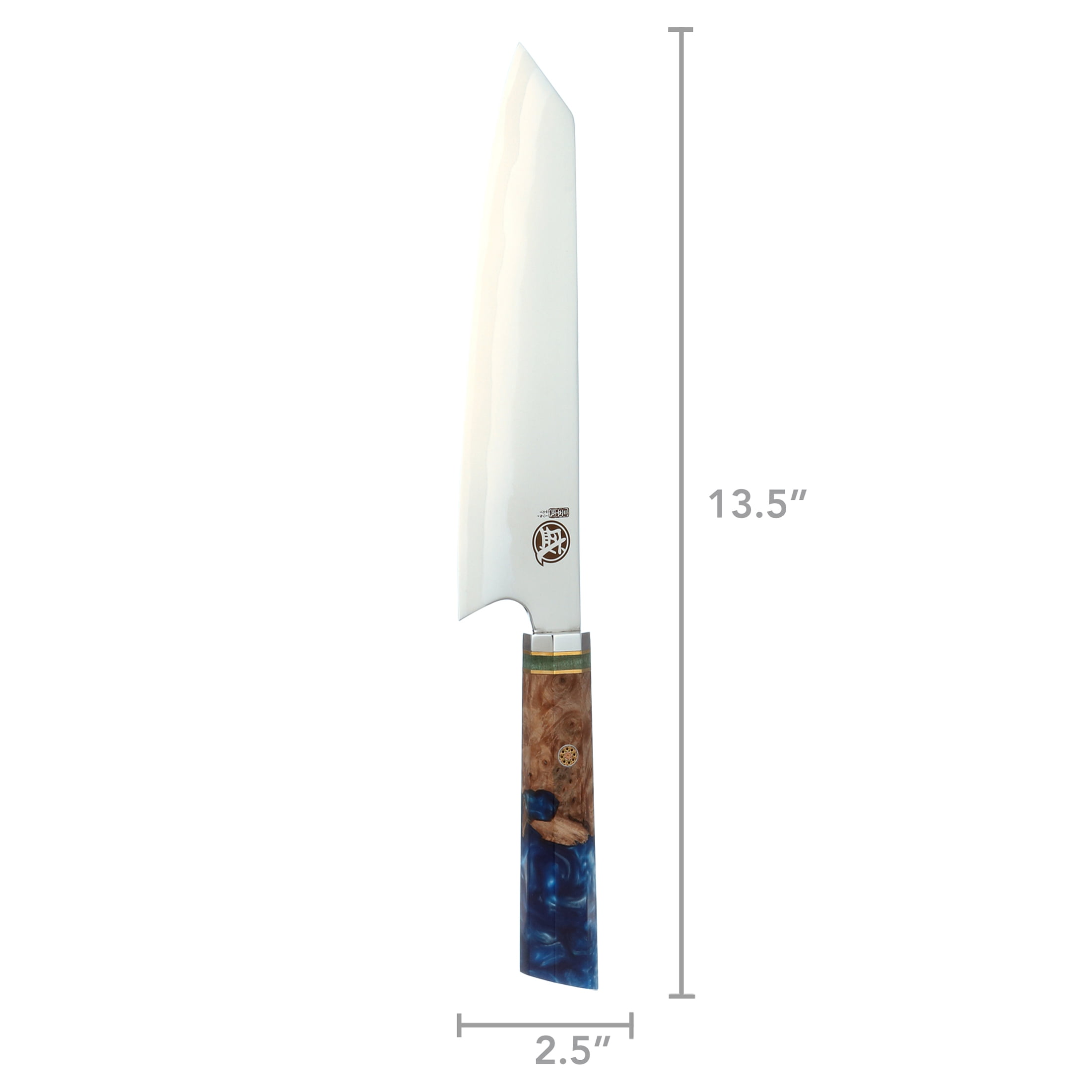 MITSUMOTO SAKARI 8 inch Japanese Kiritsuke Chef Knife (Blue Pomegranate Handle & Gift Box)