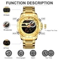 thumbnail image 4 of Reloj de Pulsera NAVIFORCE Dorado Digital/Analógico a Prueba de Agua, 4 of 4