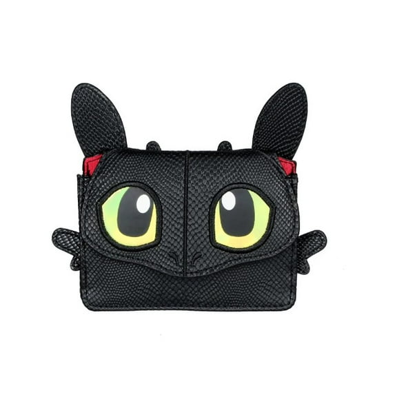 Dragon 3D Animal Shaped Wallet with Zipper and Key Hook | Black Faux Leather Coin Purse