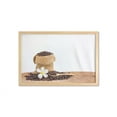 thumbnail image 1 of Coffee Wall Art with Frame, Photo of Beans in a Burlap Sack with a Flower and a Wooden Spoon, Printed Fabric Poster for Bathroom Living Room, 35" x 23", Almond Brown, by Ambesonne, 1 of 2