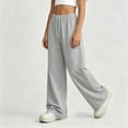 thumbnail image 6 of Eltusu Girls Sweatpants, Sports Straight Legs Solid Color Drawstring Pants with Pockets Gray Size 11-12 T, 6 of 7