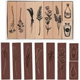 thumbnail image 2 of 8pcs Vintage Wooden Rubber Stamps Floral Stamps DIY Scrapbooking Card Making Decoration, 2 of 8